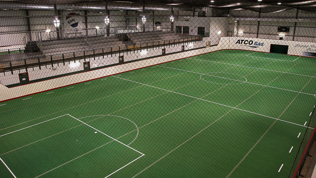 U-Build This is a small indoor soccer arena, which has been custom designed with bleachers and planned for flexibility to convert the arena for other uses.
