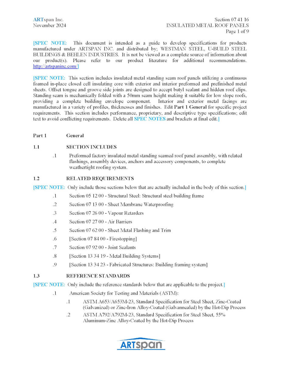 IMP Skyline Roof Guide Specifications (PDF) Pdf File Preview